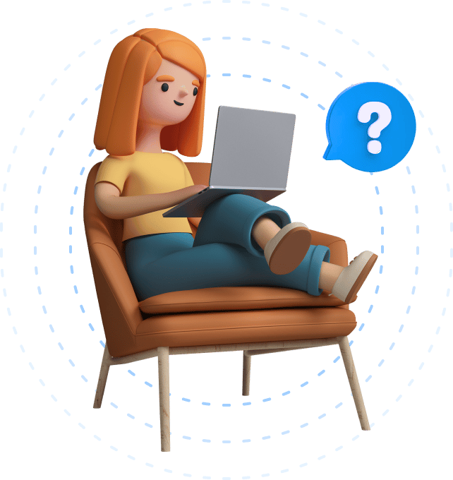 sitting girl with laptop